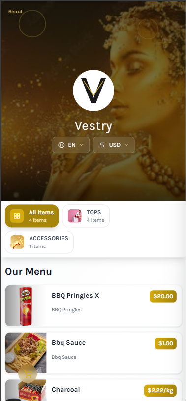 QR Menu System - Contactless ordering